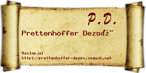 Prettenhoffer Dezső névjegykártya